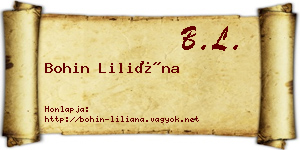 Bohin Liliána névjegykártya